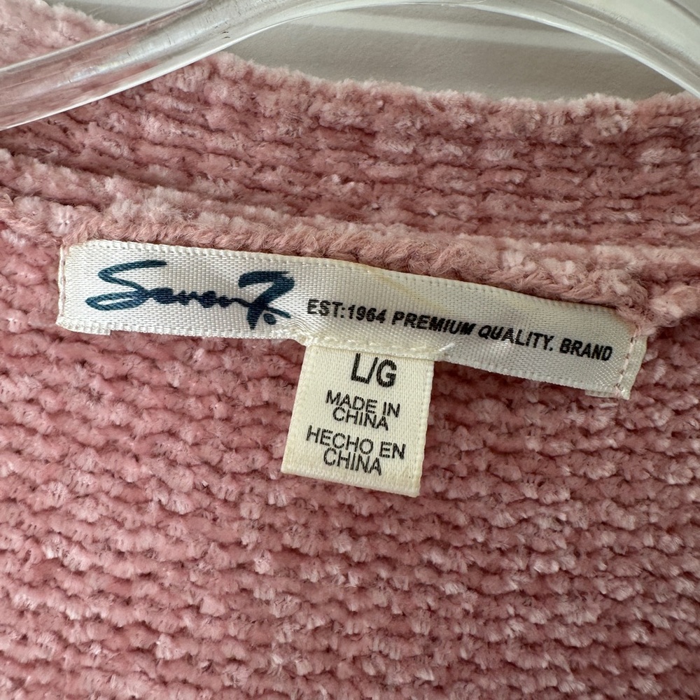 Seven7 Women's Blush Open-Front Chenille Cardigan - Picture 4 of 5